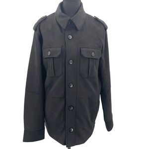 Robert Graham Black Vegan Suede Utility Jacket RG-50 NWT Mens S Paisley Lining